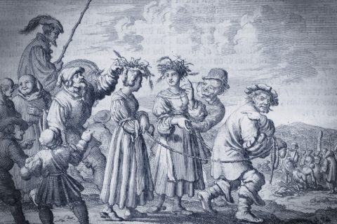 Two Anabaptist women on their way to execution (picture from Martyrs Mirror)