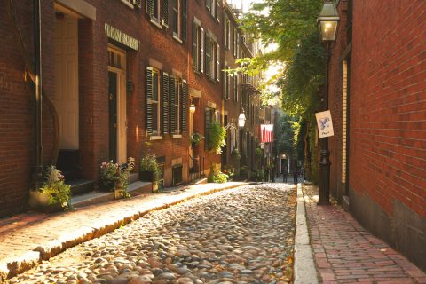 Boston cobblestone street
