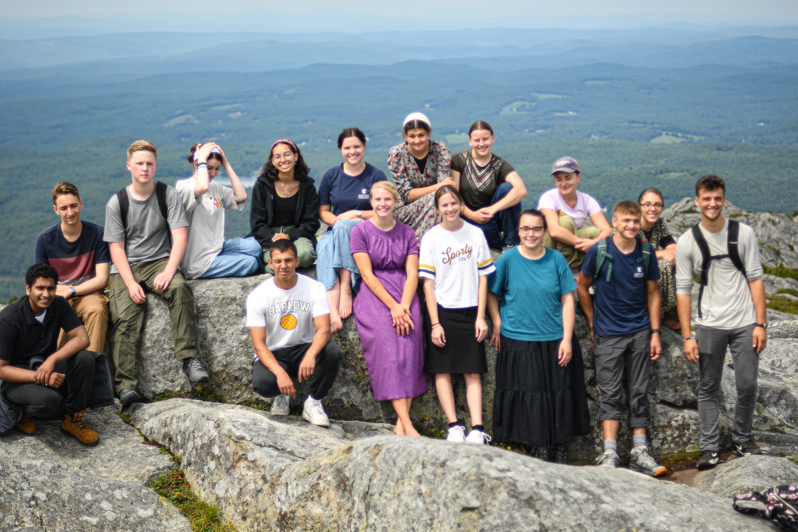 The incoming students climbed Mount Monadnock in New Hampshire during Sattler's annual New Student Orientation